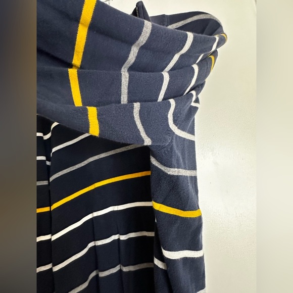 Old Navy Sweater Men Blue Yellow White Grey horiz., Striped 1/4 Zip Pullover XL - Picture 7 of 11